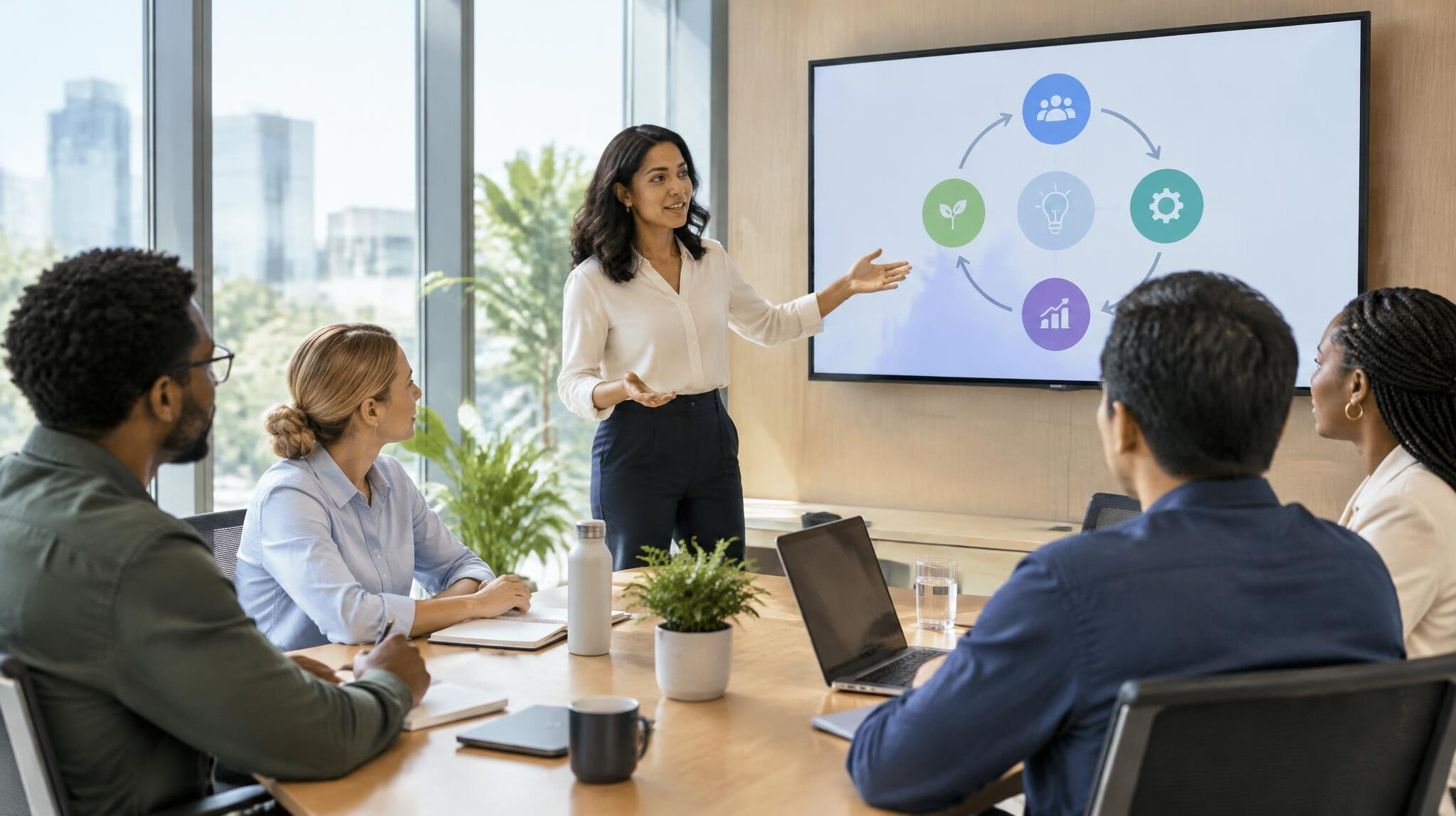 Presentation in a modern meeting room