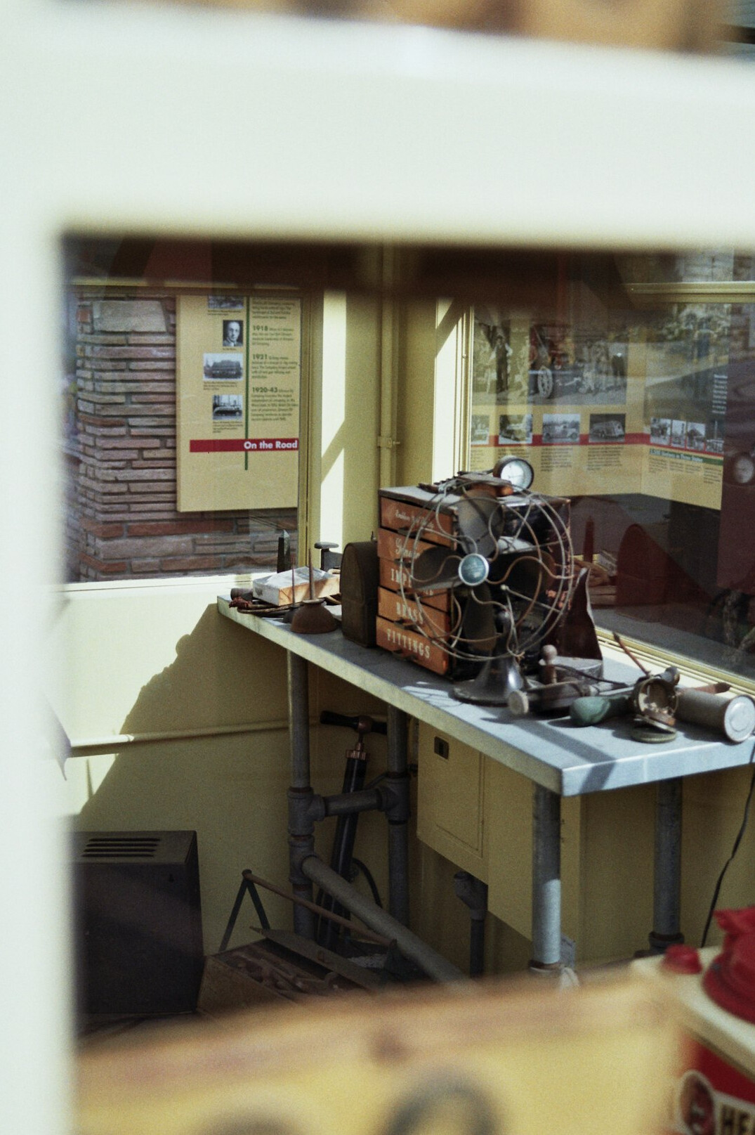 Vintage film reels and cinema equipment