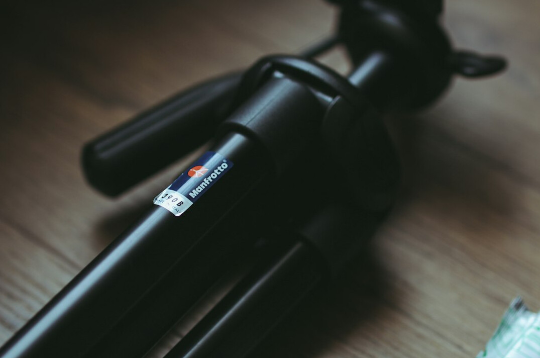 Professional video camera on a tripod