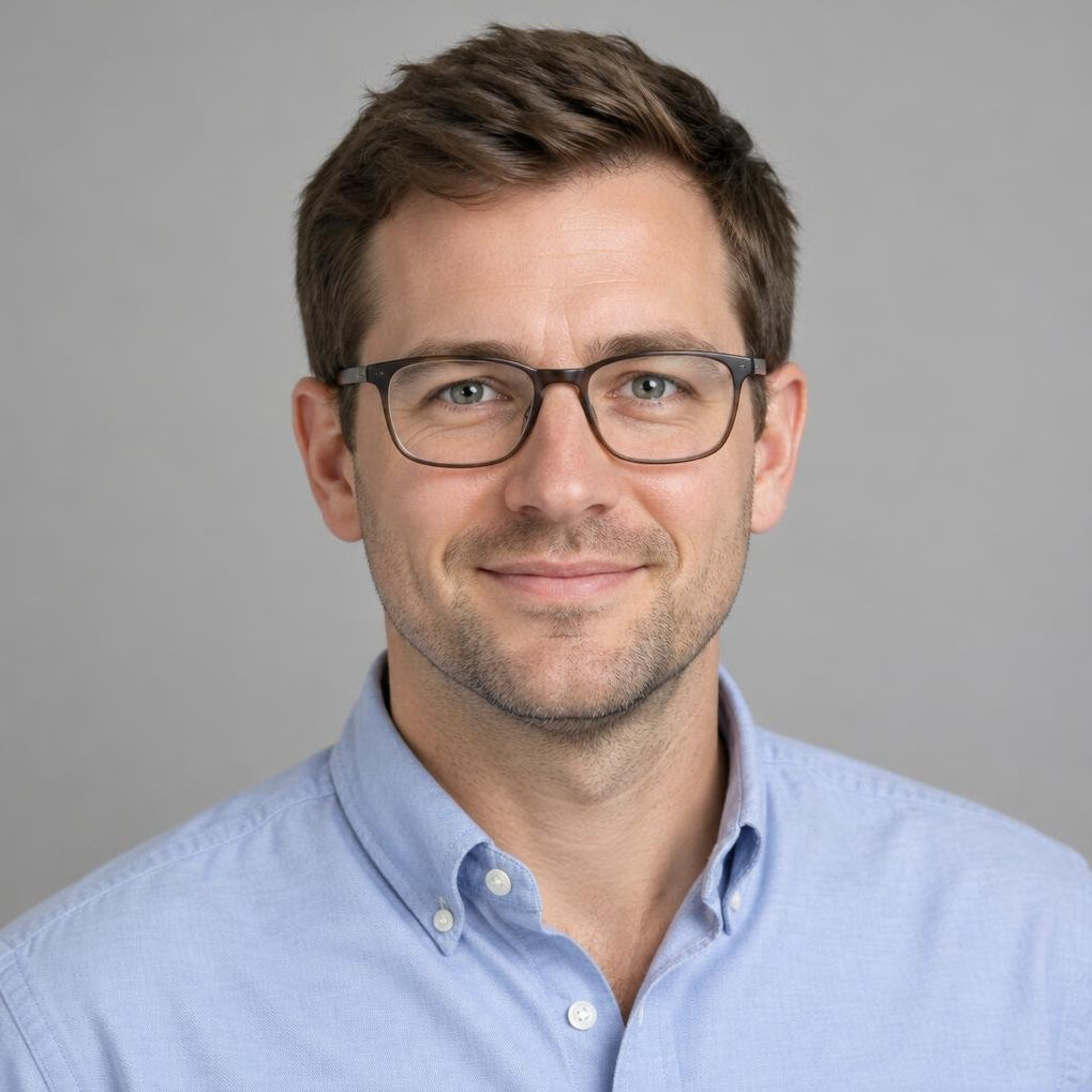 Smiling British man in a smart casual shirt